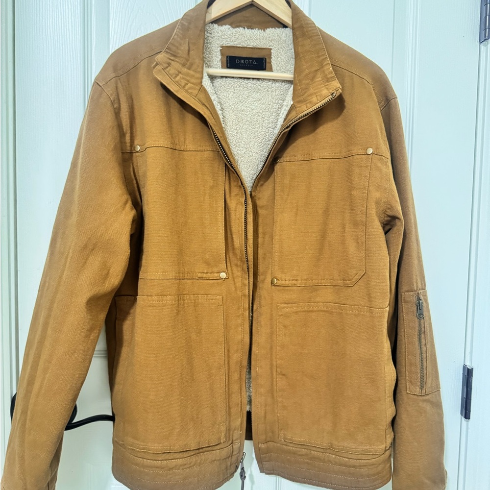 DKOTA “Dax” Men’s Tan Lightweight Sherpa fleece lined Jacket Sz L